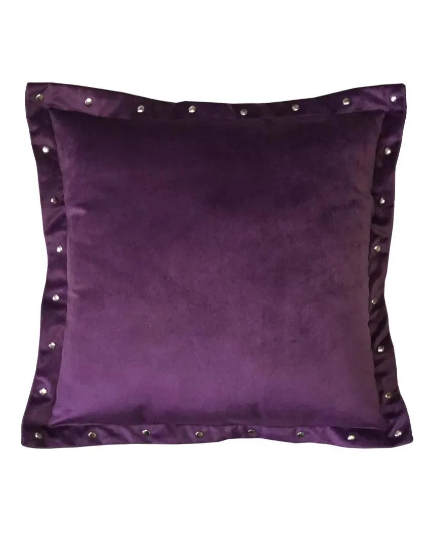 Premium Metal Button Velvet Cushion Cover | 16 x 16 inches