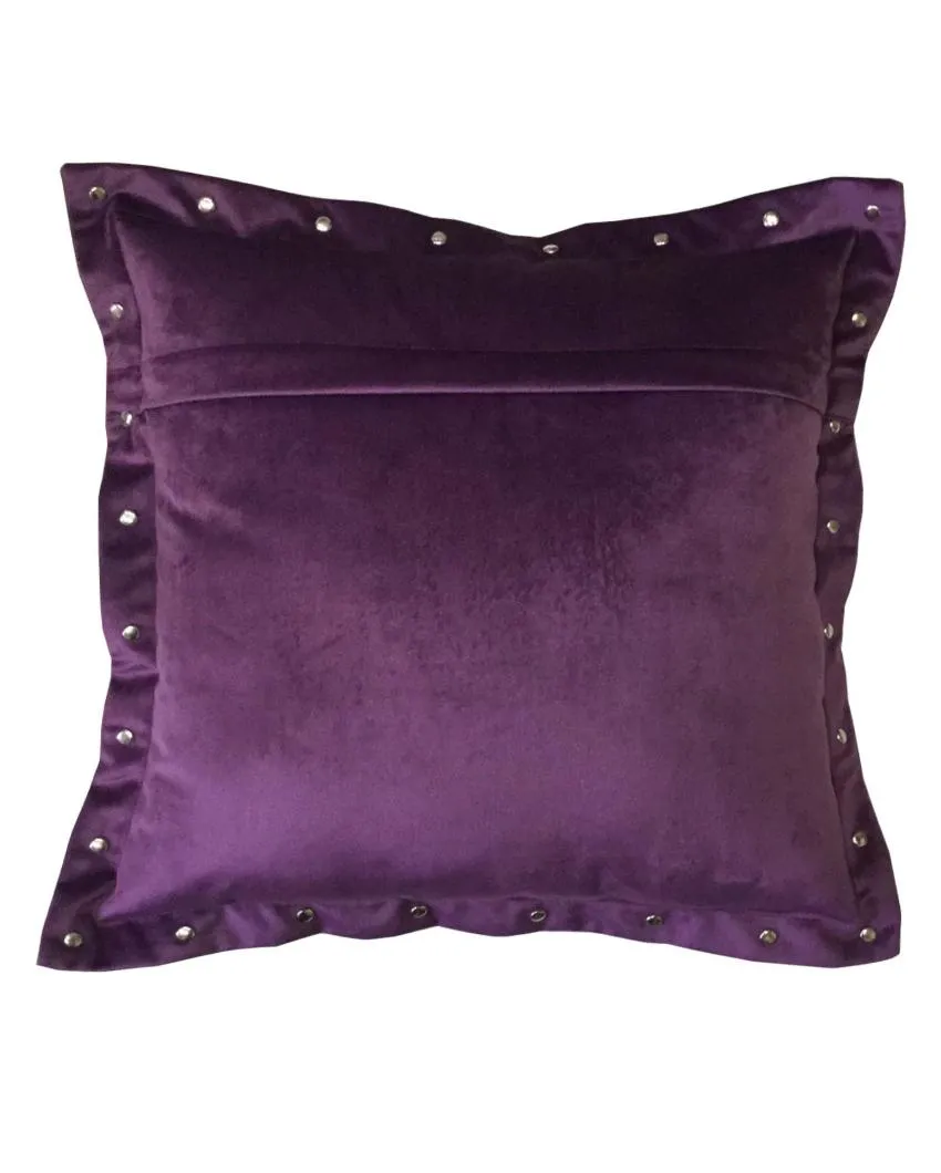 Premium Metal Button Velvet Cushion Cover | 16 x 16 inches