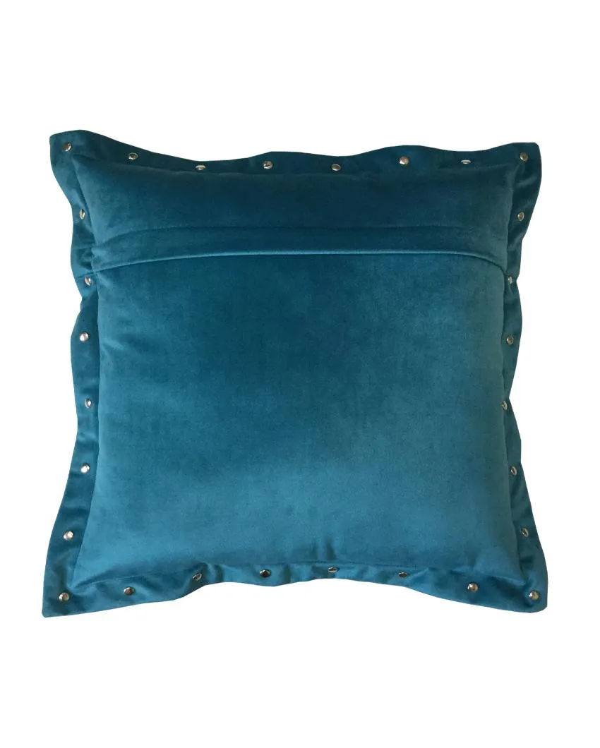 Premium Metal Button Velvet Cushion Cover | 16 x 16 inches