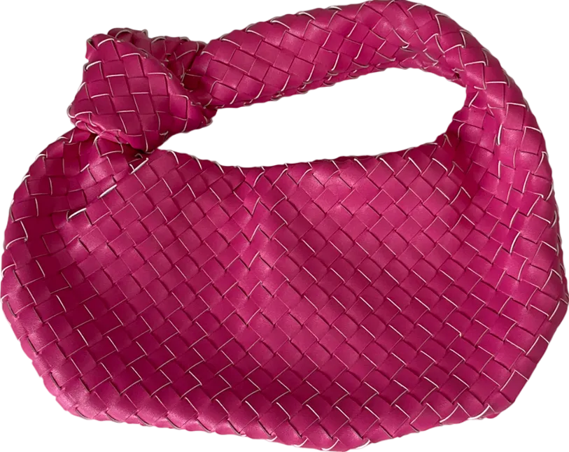 Public Desire The Blame Baby Pink Woven Pu Knot Detail Mini Pu Bag