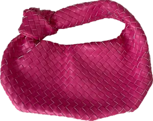 Public Desire The Blame Baby Pink Woven Pu Knot Detail Mini Pu Bag