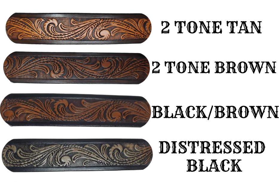 "Butterflies and Flowers" Painted Leather Guitar Strap