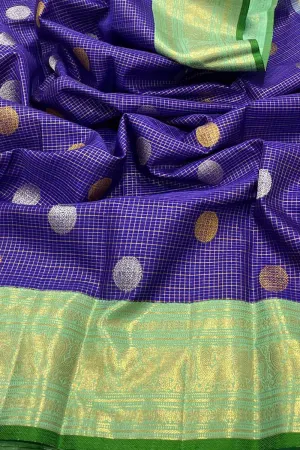 Regal Purple Silk Saree - Handwoven Elegance