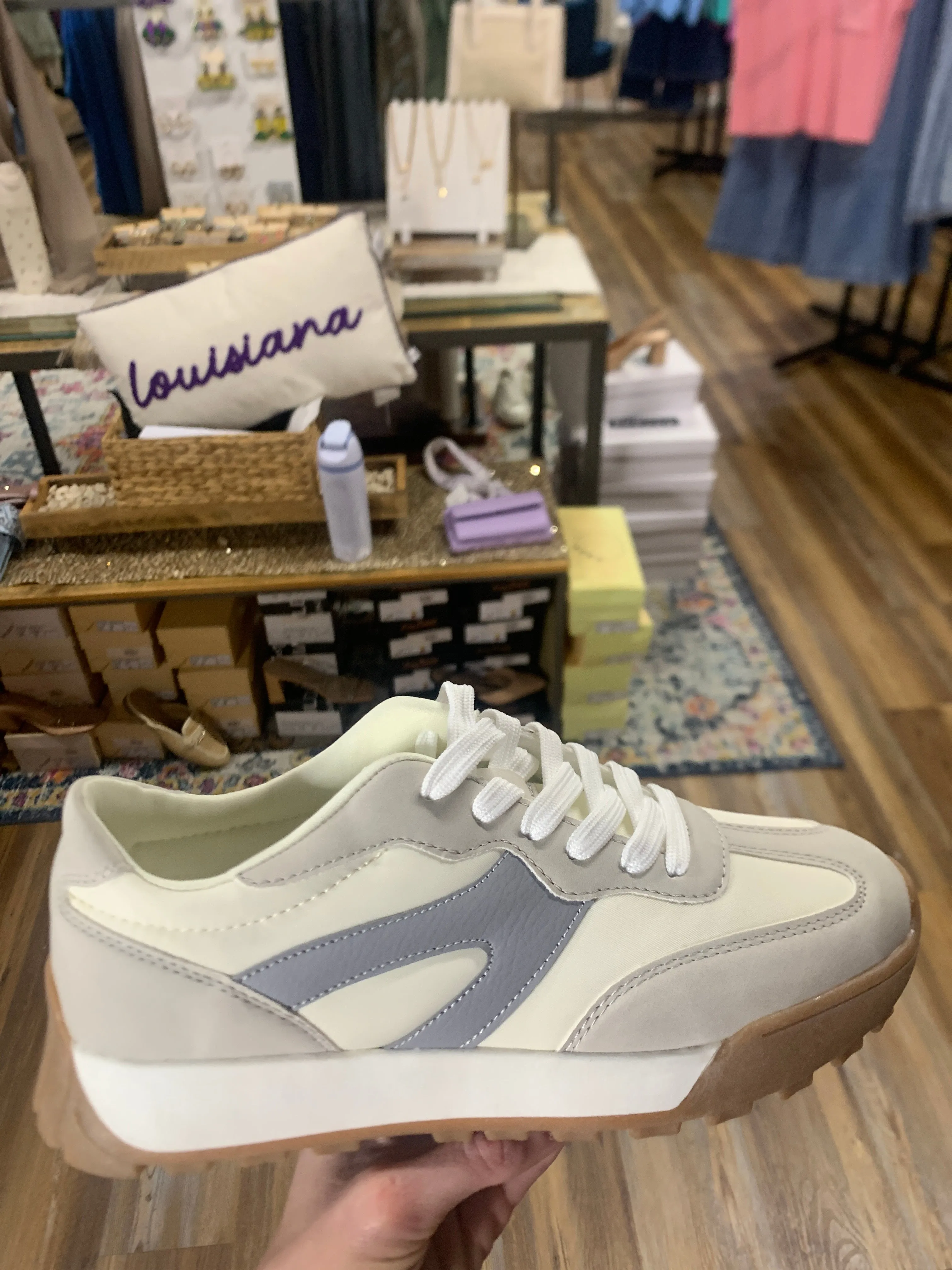 Retro Dusty Blue Tennis Shoe