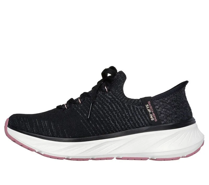 Skechers Ladies Black/Pink Edgeride Impression Slip In Shoes