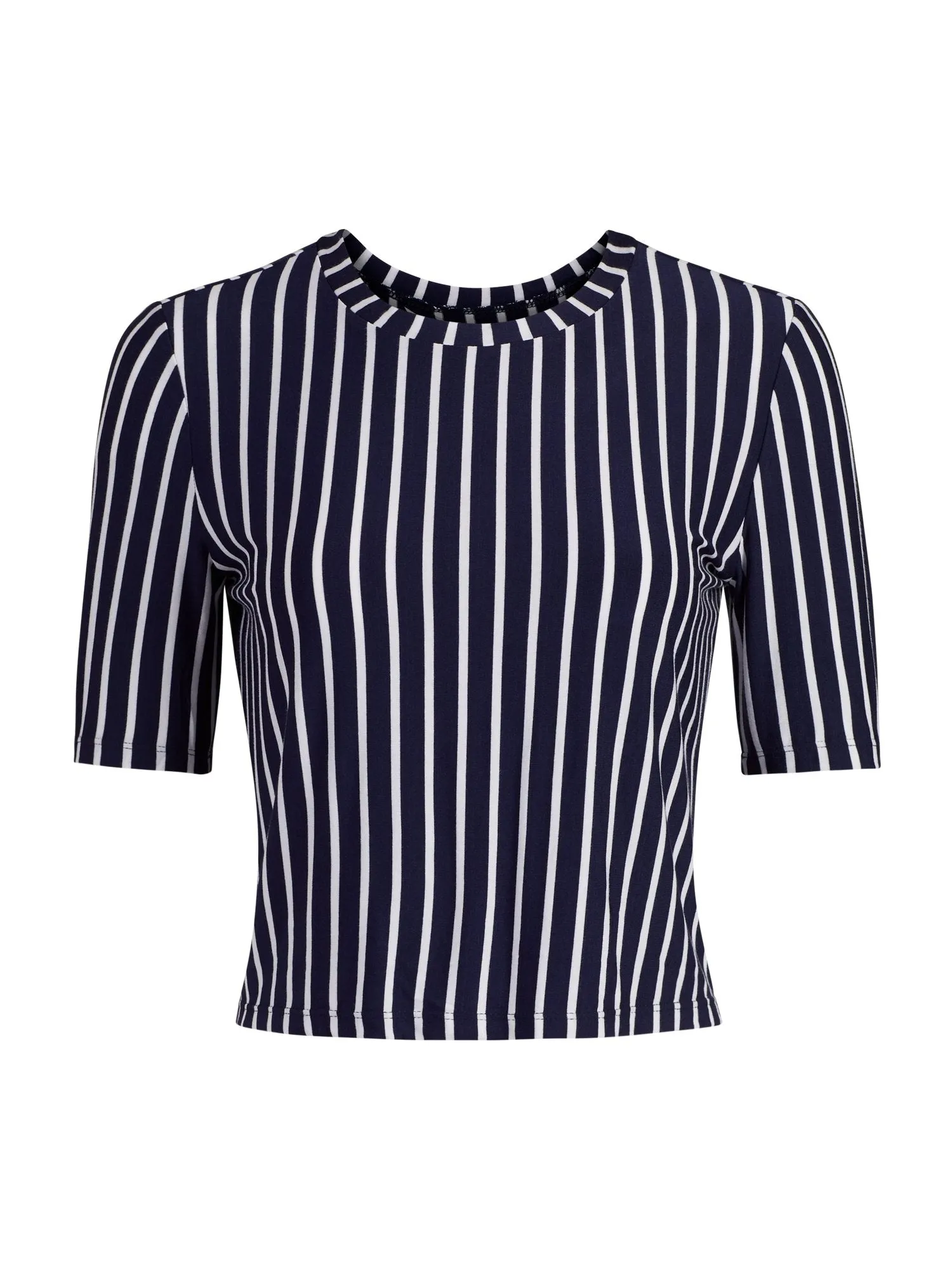 Striped Open Twist-Back Tee