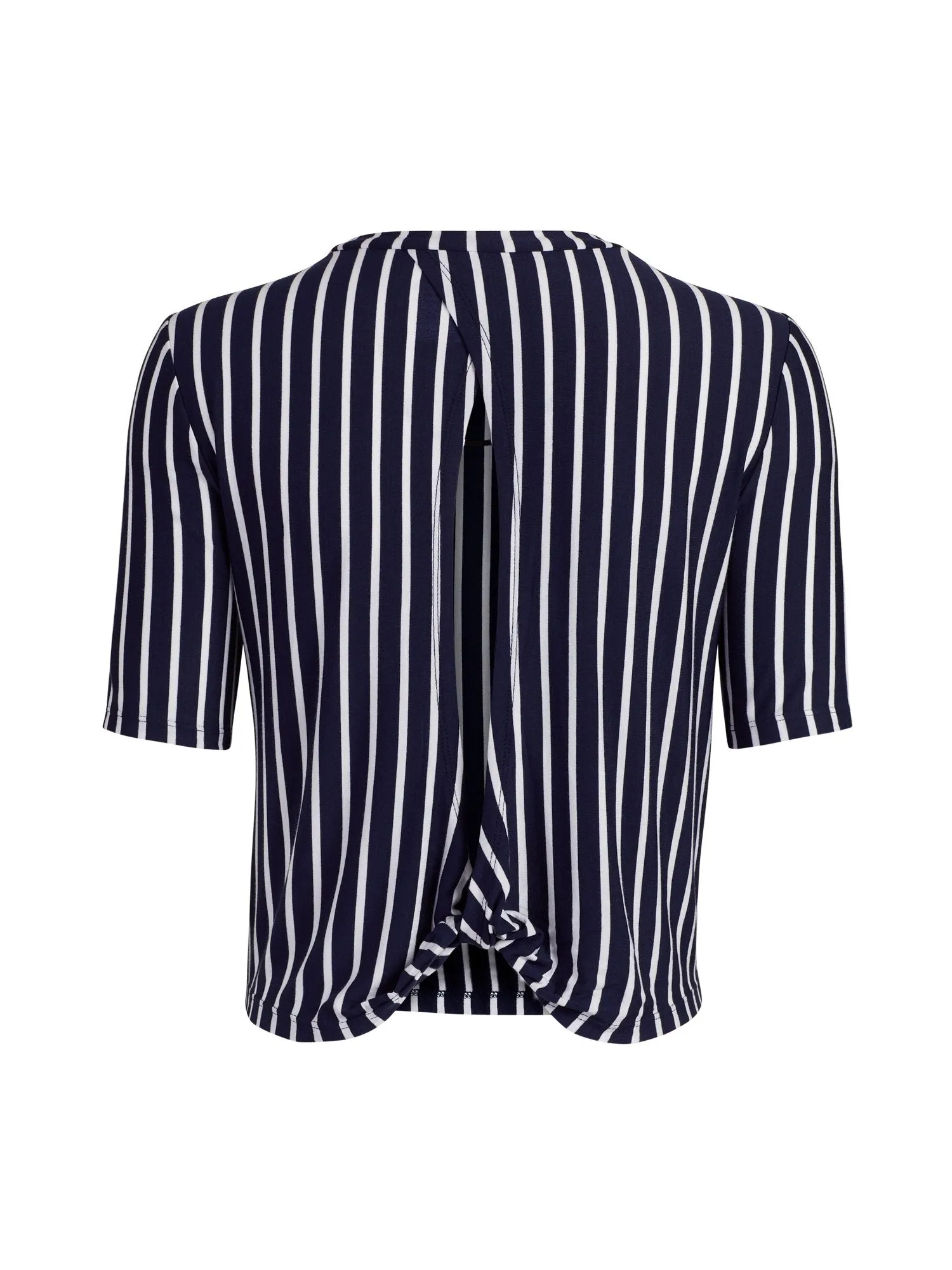 Striped Open Twist-Back Tee