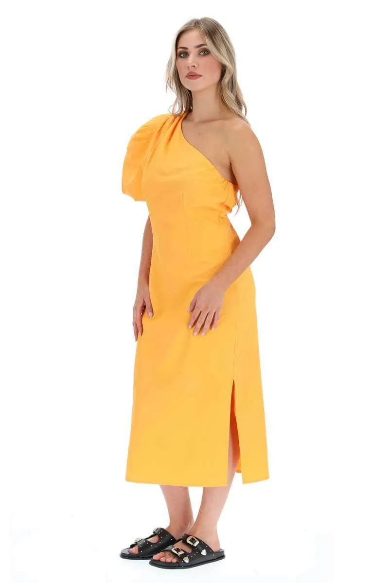 Tennis One Shoulder Dress Orange