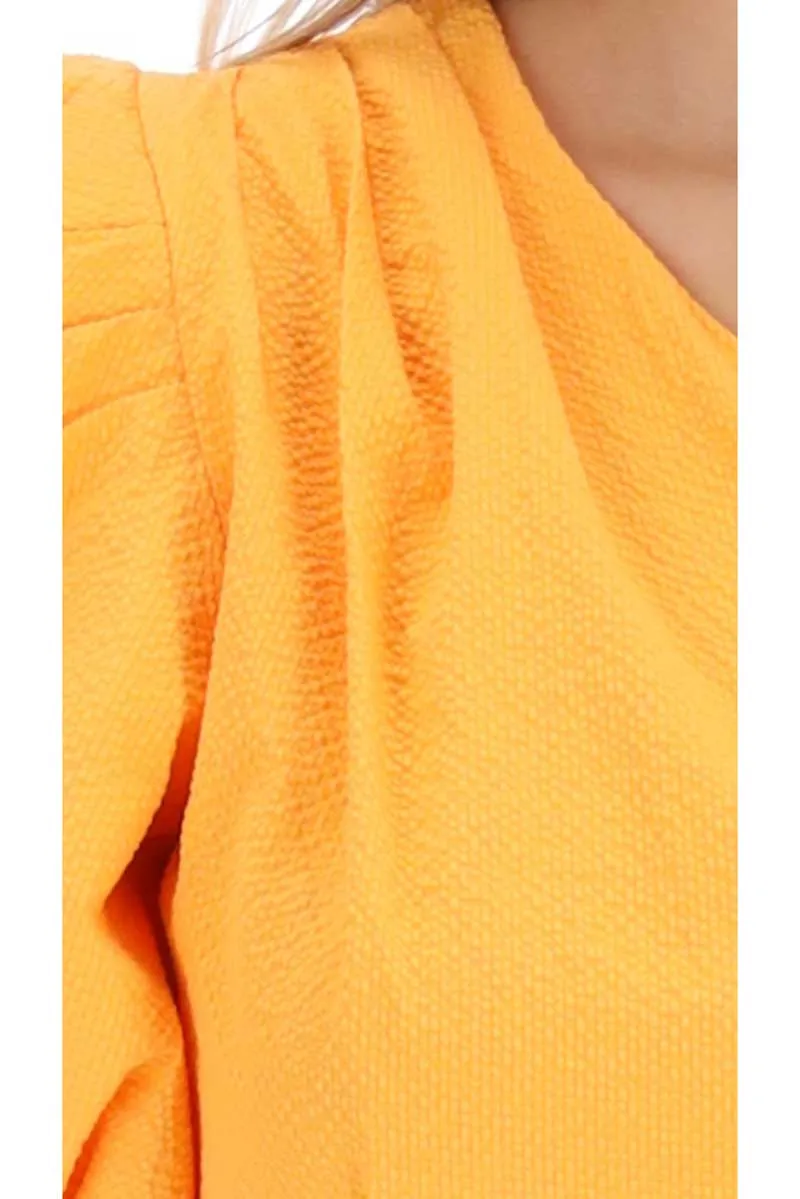 Tennis One Shoulder Dress Orange