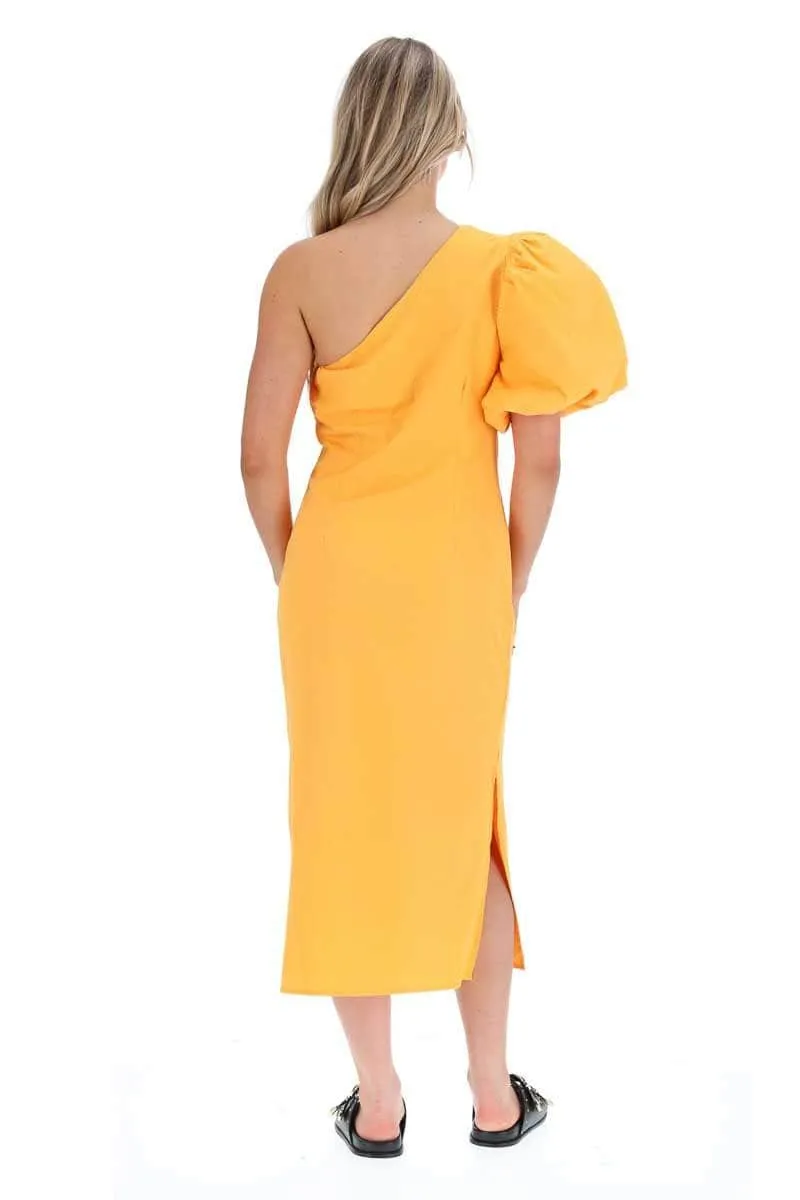 Tennis One Shoulder Dress Orange