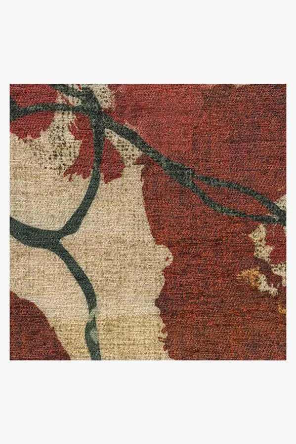 Watercolour Floral Coral Tufted Rug