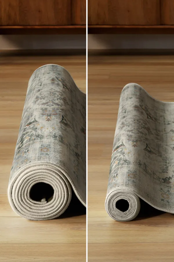 Watercolour Floral Coral Tufted Rug